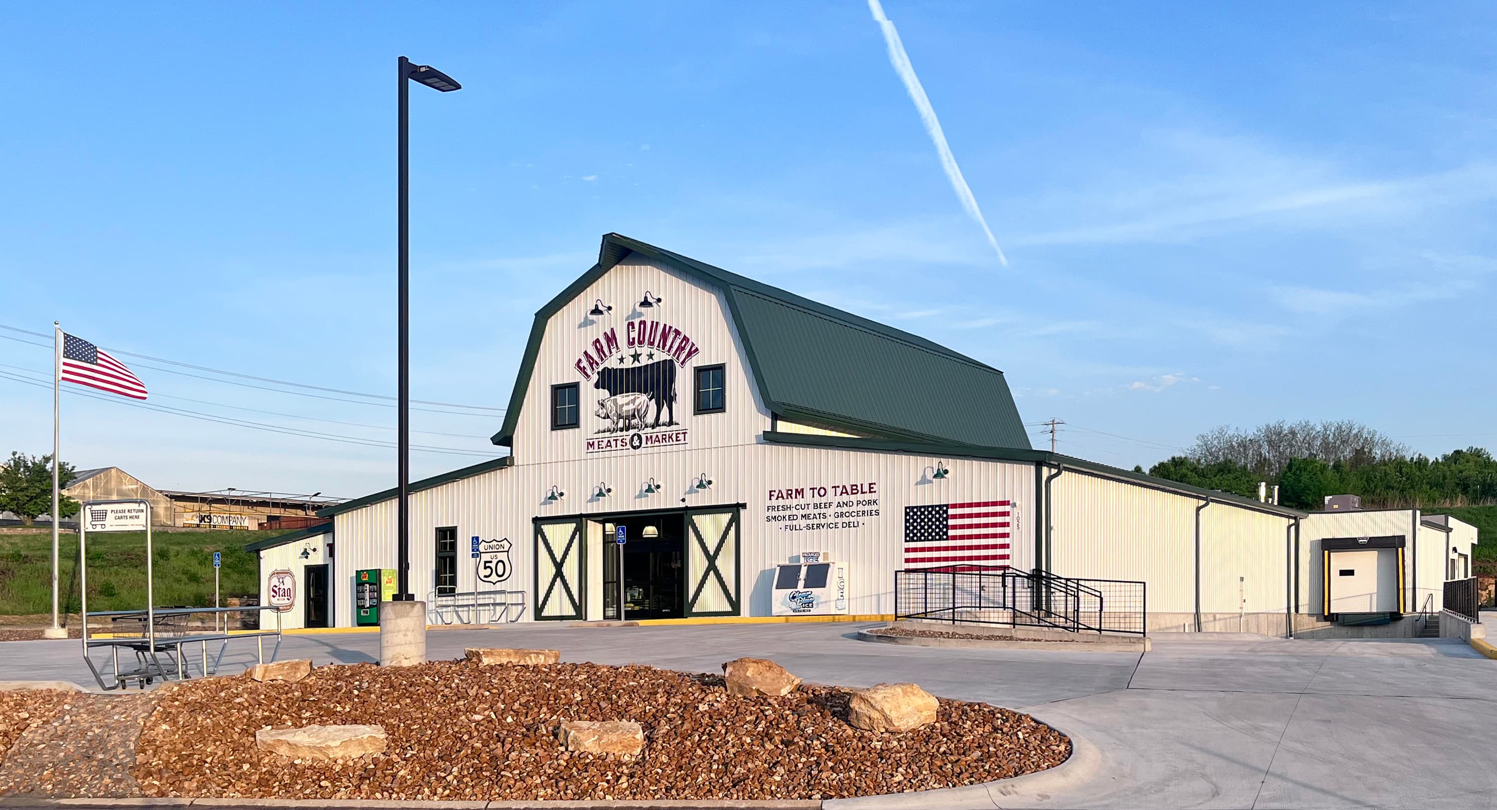 Farm Country Meats and Market building exterior in Union, Missouri