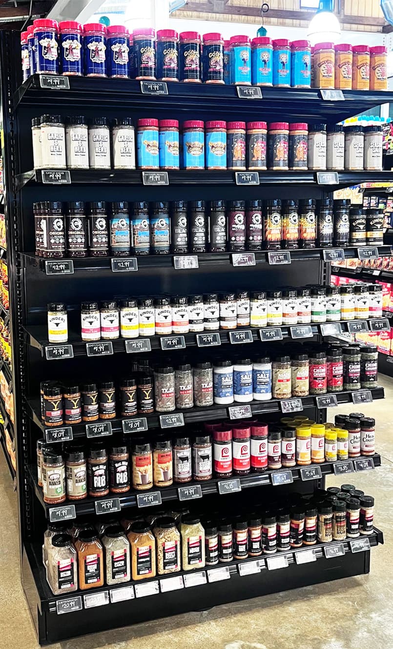 Market shelves with Farm Country goods ready for in-store pickup
