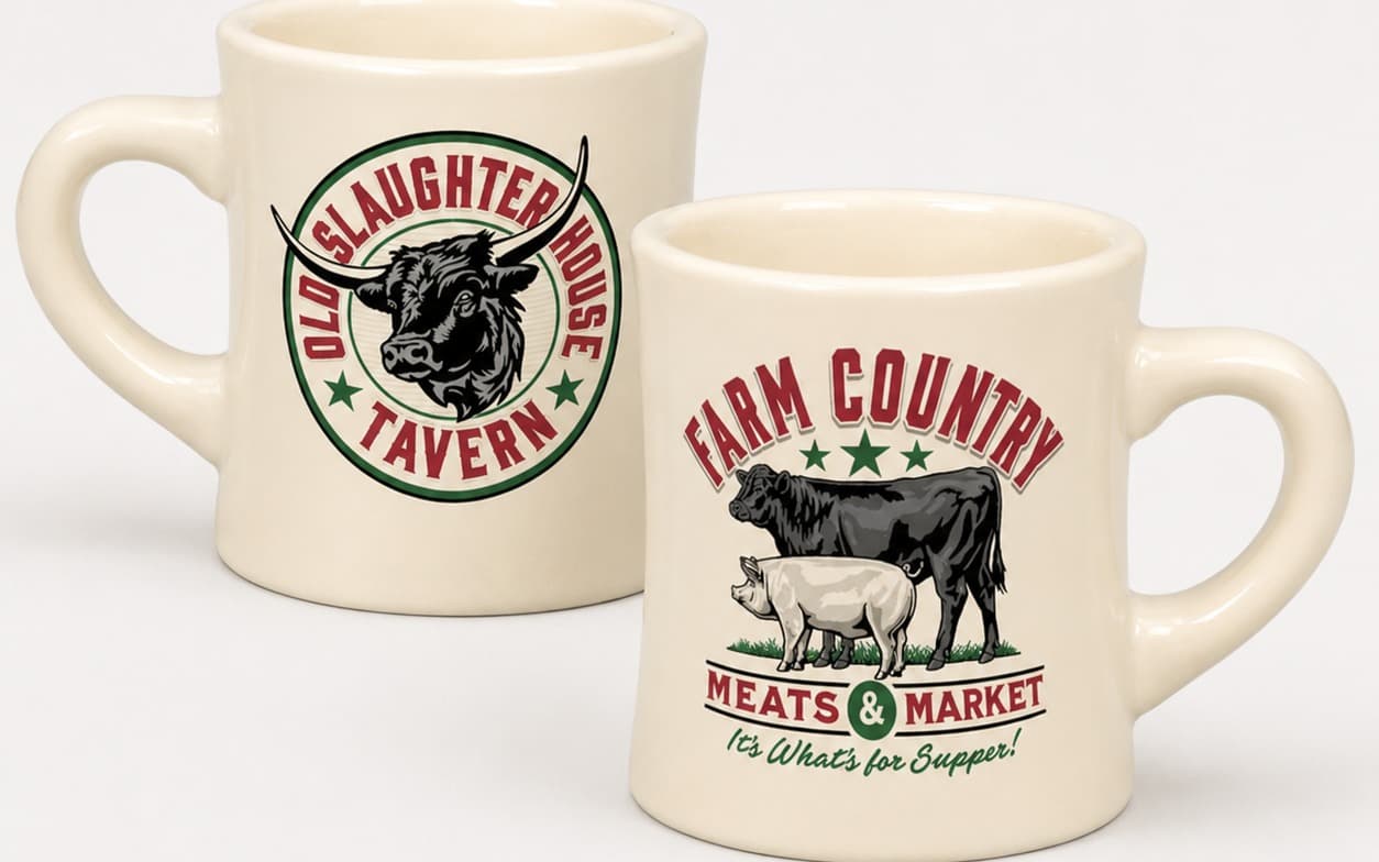 Farm Country and Old Slaughter House Tavern diner mug