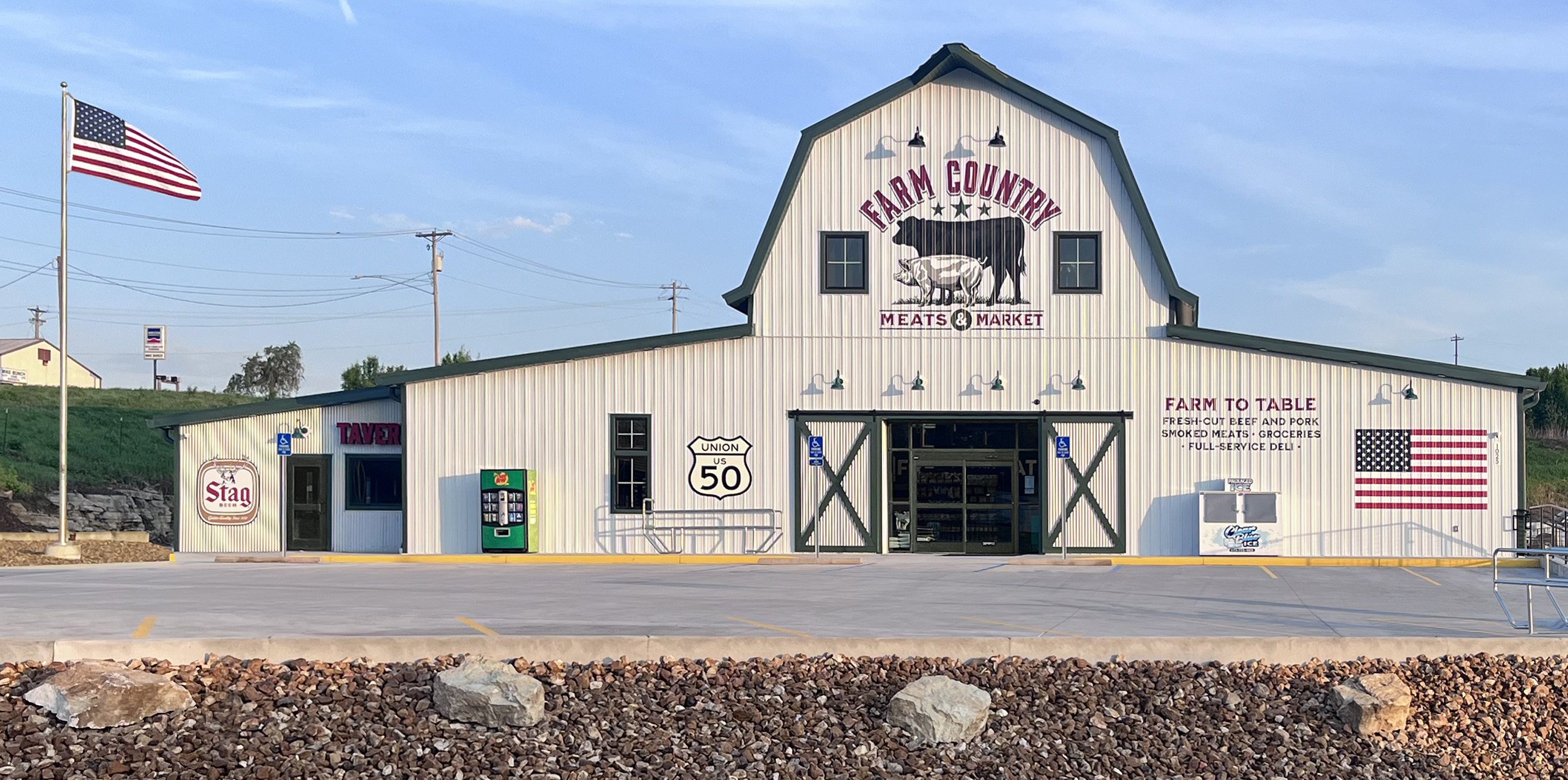 Farm Country Meats and Market storefront in Union, Missouri
